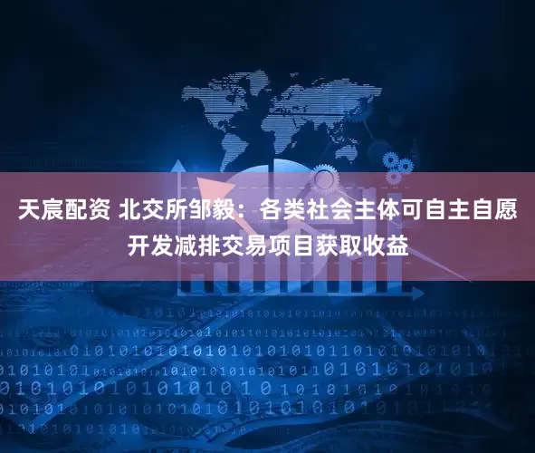 天宸配资 北交所邹毅：各类社会主体可自主自愿开发减排交易项目获取收益